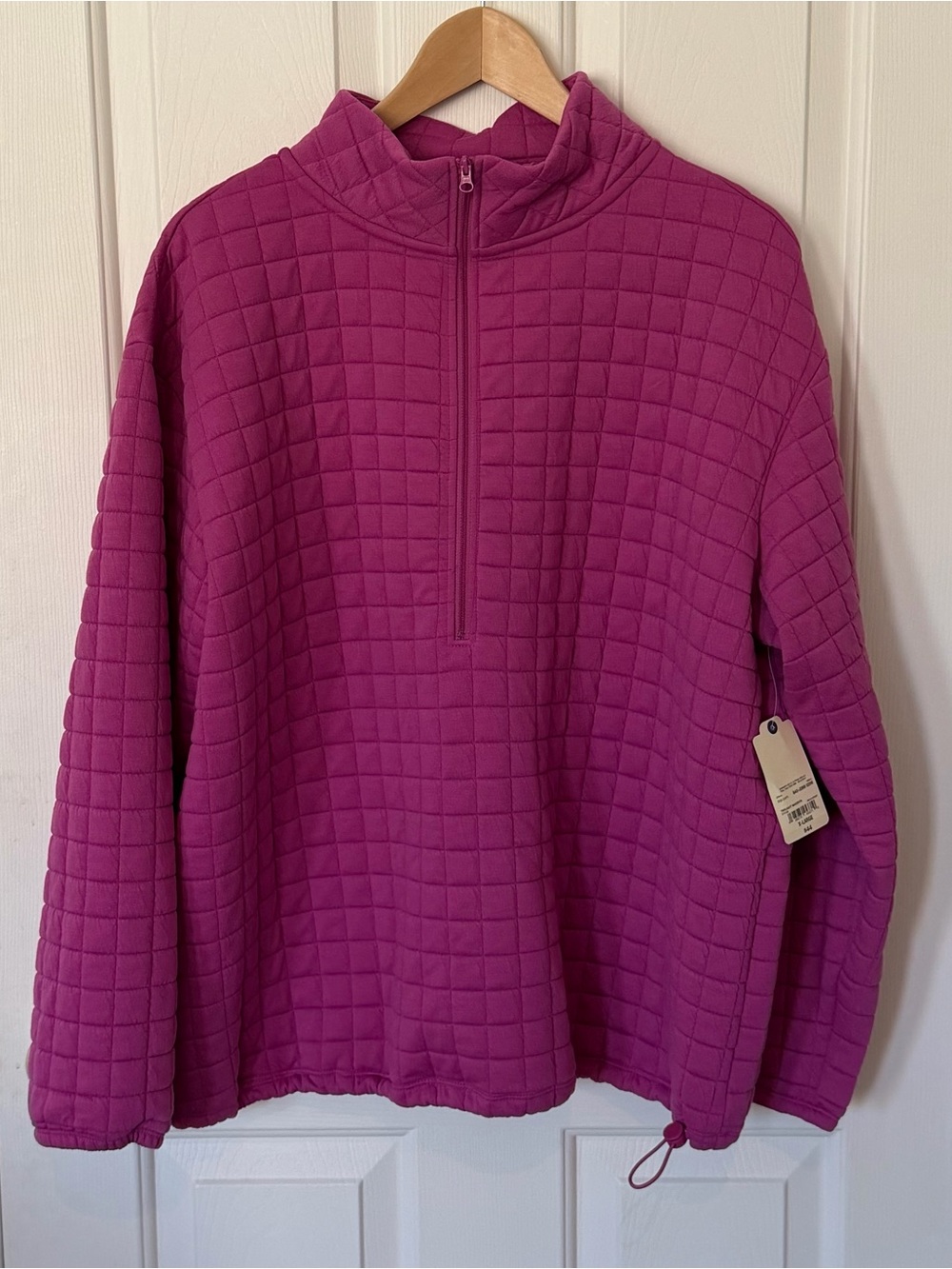 St. John's Bay Raspberry-Red Quilted Pullover